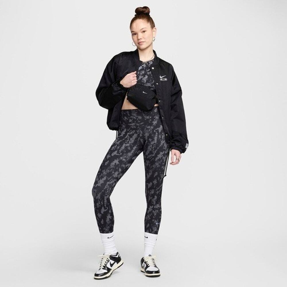 Nike One Women's High-Waisted‎ 7/8 Printed Leggings Black Speckle Size Small NWT - Picture 2 of 8